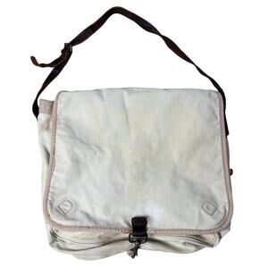 Rugby By Ralph Lauren 2004 Tan Canvas W/ Dark Brown Leather Strap Messenger Bag